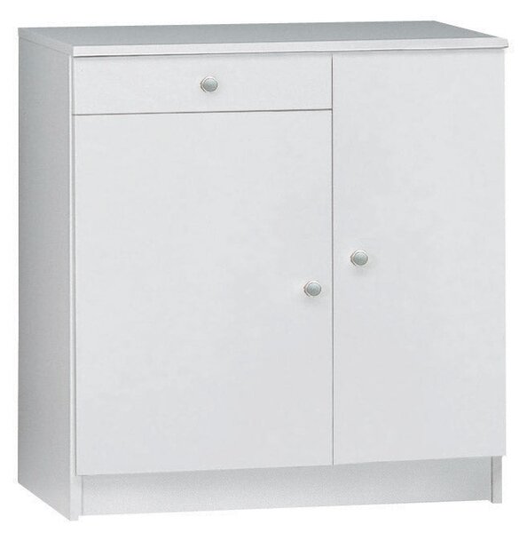 Mobile 2 Ante 1 Cassetto 77x80x34 cm Bianco Lisco