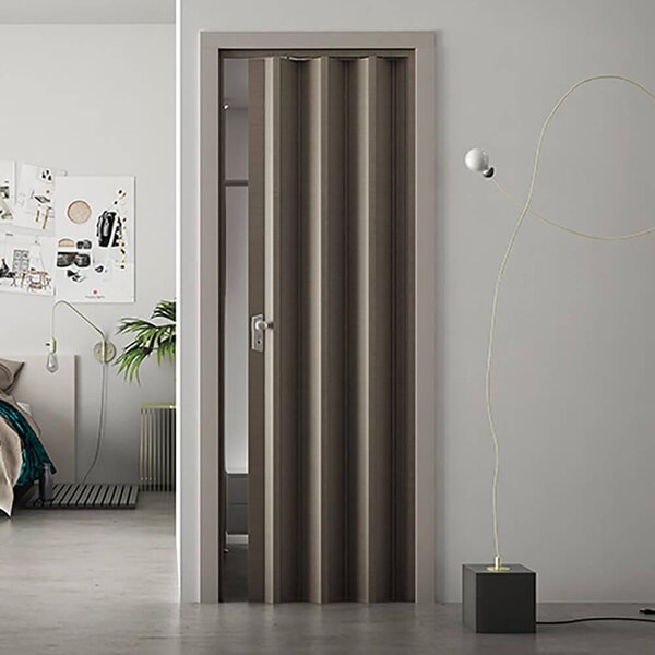 Porta a Soffietto da Interno 88,5x214 cm in PVC Florance Rovere Tortora