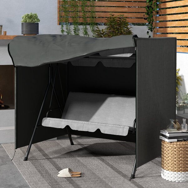 Outsunny Telo copri dondolo da giardino in tela Oxford 177 x 114 x 152 cm grigio scuro