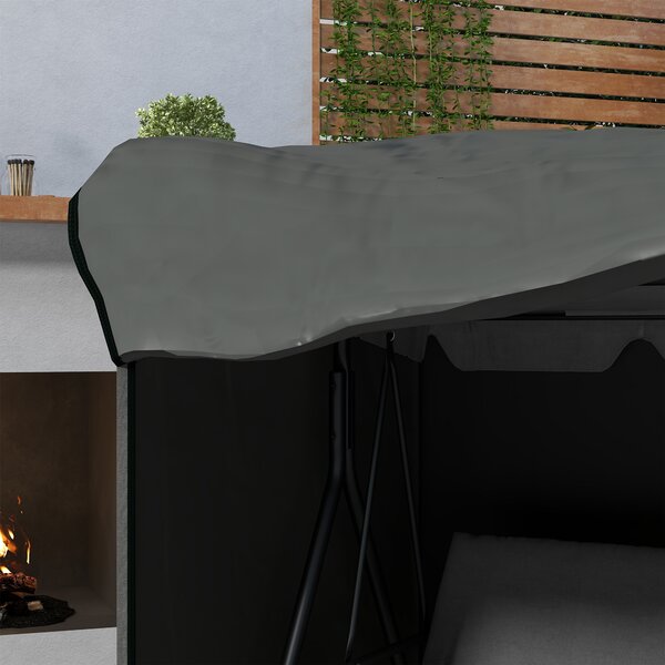 Outsunny Telo copri dondolo da giardino in tela Oxford 177 x 114 x 152 cm grigio scuro
