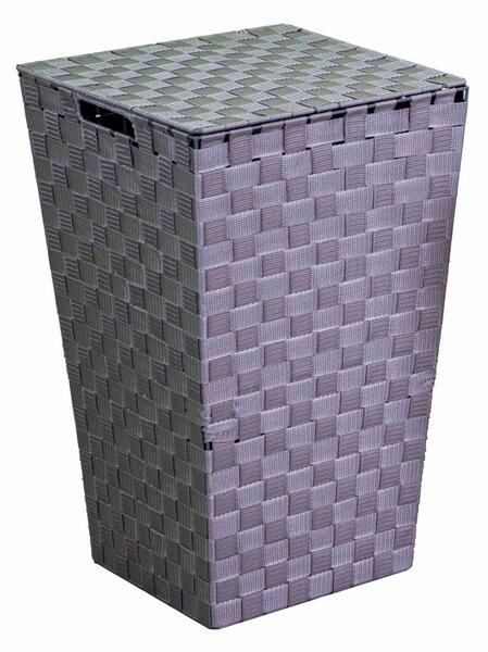 Cesto Portabiancheria in poliestere grigio quadro cm 33x33xh53
