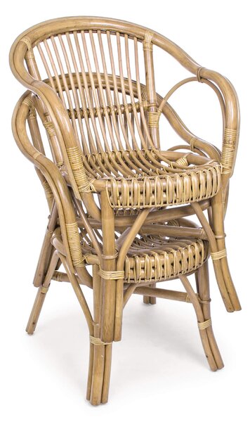 Poltrona da Giardino 57x61x80 cm in Rattan con Cuscino Barina