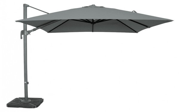 Ombrellone da Giardino Nettuno Lux Decentrato 3x4 m in Alluminio Nero Telo Grigio Scuro