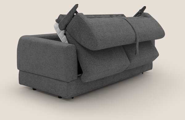 Happy Divano letto matrimoniale con materasso h18 cm in tessuto imperm