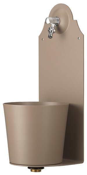 Fontana a Parete da Giardino con Rubinetto Belfer 42/PRX Tortora