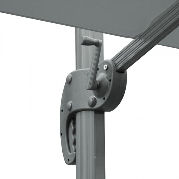 Ombrellone da Giardino Nettuno Lux Decentrato 3x4 m in Alluminio Nero Telo Grigio Scuro
