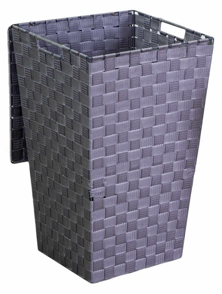 Cesto Portabiancheria in poliestere grigio quadro cm 33x33xh53
