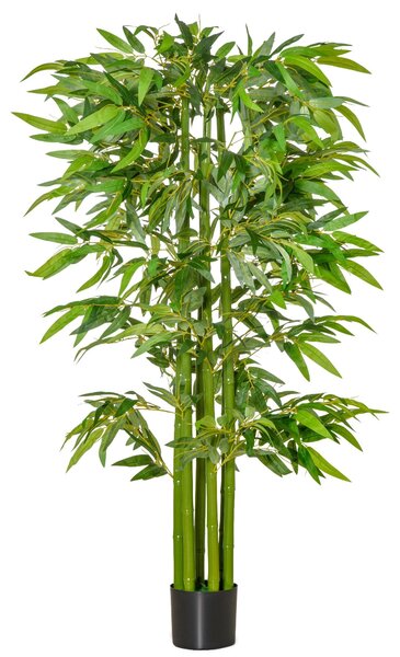 Pianta Artificiale di Bambù H160 cm con Vaso Verde