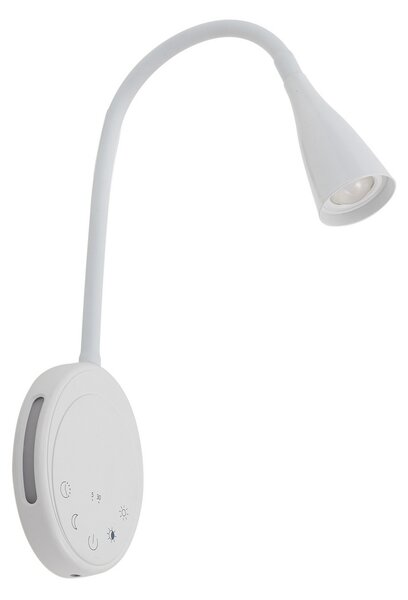 Applique da parete Lindby, Zayna, dimmerabile, Bianco, Soggiorno, Alluminio, Moderno