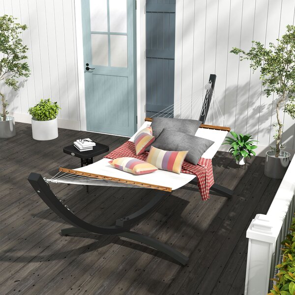 Outsunny Supporto Piede Amaca Struttura in Metallo Robusto rivestimento in resina epossidica, lunghezza 360 cm per amache da 270 a 330 cm, grigio
