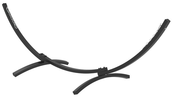Outsunny Supporto Piede Amaca Struttura in Metallo Robusto rivestimento in resina epossidica, lunghezza 360 cm per amache da 270 a 330 cm, grigio