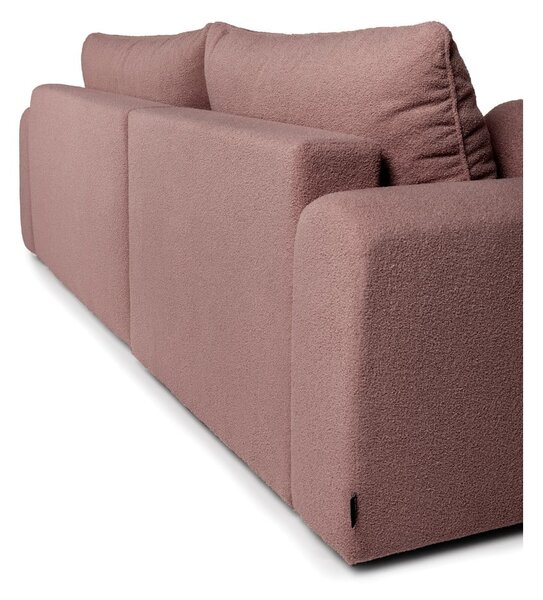 Divano angolare in rosa chiaro allungabile (con penisola a sinistra) con rivestimento in bouclé Quinoa – Bonami Selection