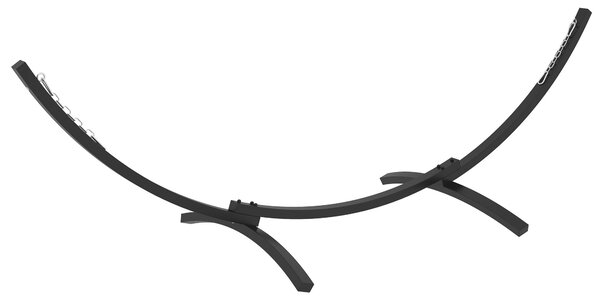 Outsunny Supporto Piede Amaca Struttura in Metallo Robusto rivestimento in resina epossidica, lunghezza 360 cm per amache da 270 a 330 cm, grigio
