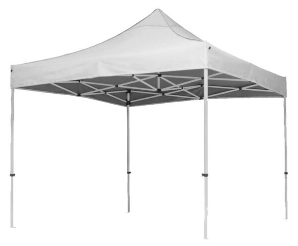 Gazebo da Giardino Pieghevole 3x3m in Acciaio e Tessuto Bianco