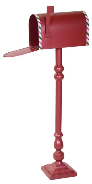 Cassetta posta di Babbo Natale Natalizia 32,5x16xh100 cm in Metallo rosso