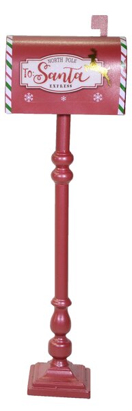 Cassetta posta di Babbo Natale Natalizia 32,5x16xh100 cm in Metallo rosso