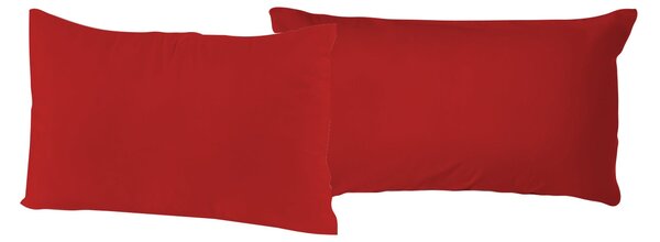 Coppia di Federe 52x82 cm in Cotone Tinta Unita Rosso
