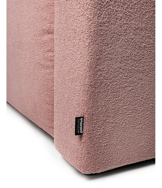 Divano angolare in rosa chiaro allungabile (con penisola a sinistra) con rivestimento in bouclé Quinoa – Bonami Selection