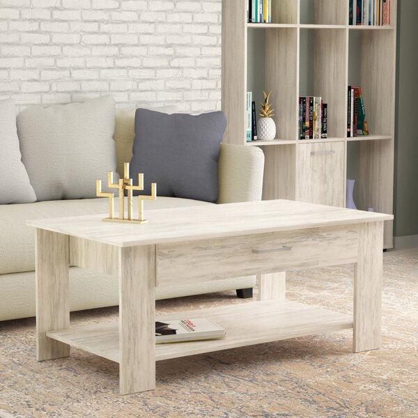 Tavolino Salotto Myrto 110x60x44 h cm in Truciolare bilaminato Pino Chiaro