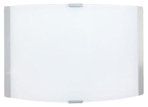 Applique 1xE27 Montatura Argento Vetro Lastra Bianco-Trasparente E-Energy Venere