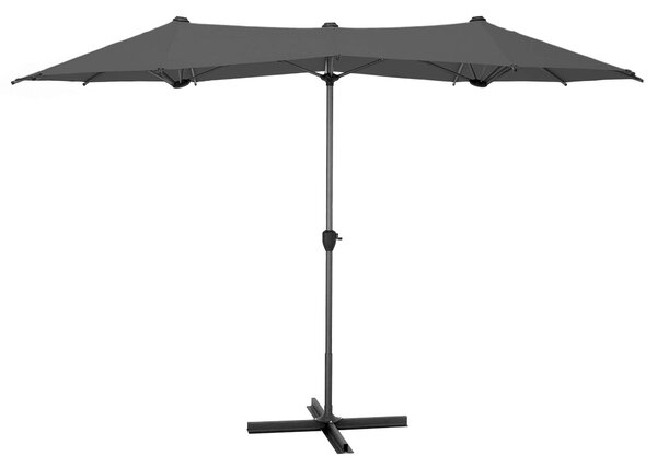 Ombrellone Doppio da Giardino 2x4 m Palo Ø38 mm Lyon Grigio Scuro