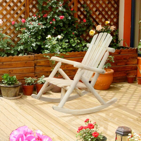 Sedia a Dondolo da Giardino in Legno 66x96x98 cm Vermont