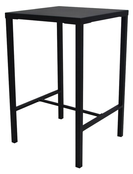 Tavolo Alto da Giardino 70x70xH110 cm in Metallo Utility Nero
