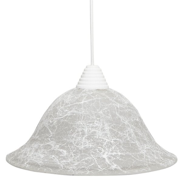Sospensione D30 1xE27 Montatura Bianca Vetro Filante Bianco E-Energy Iole
