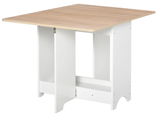 Tavolo Pieghevole Salvaspazio 118x80x72 cm in Legno Truciolare Bianco e Color Legno