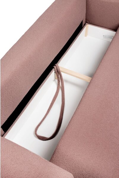 Divano in rosa chiaro allungabile con rivestimento in bouclé 247 cm Quinoa – Bonami Selection