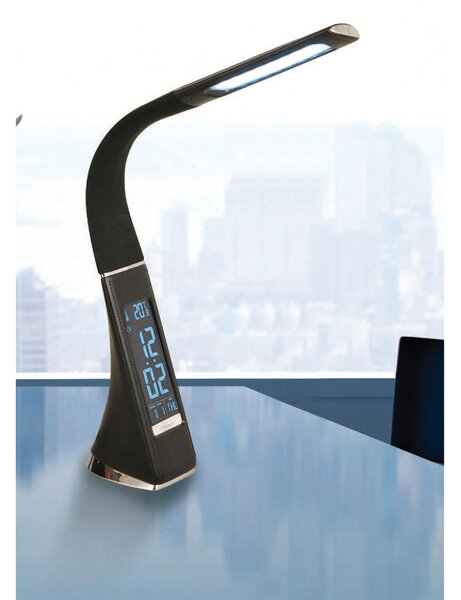 Lampada da scrivania con lampadina inclusa LED stile design bianco  flessibile Trani nero touch