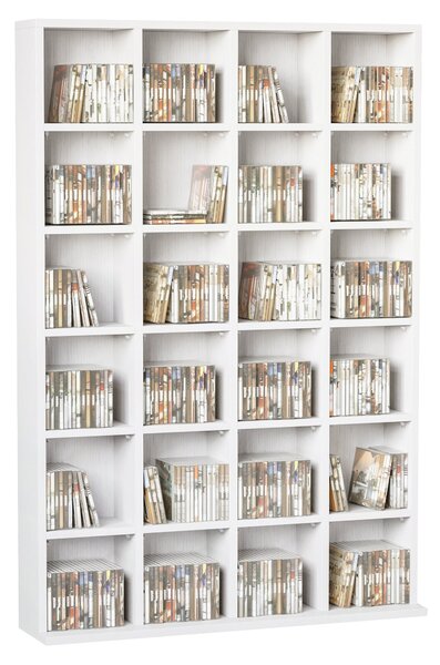 Libreria in Legno 24 Scomparti Bianco 130.5x89x20 cm