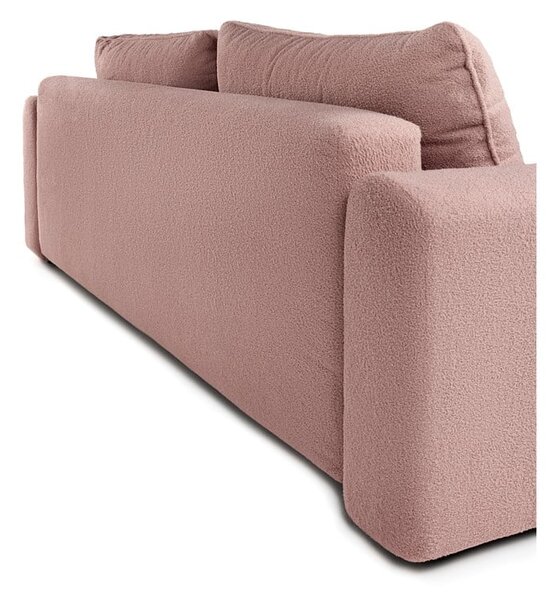 Divano in rosa chiaro allungabile con rivestimento in bouclé 247 cm Quinoa – Bonami Selection
