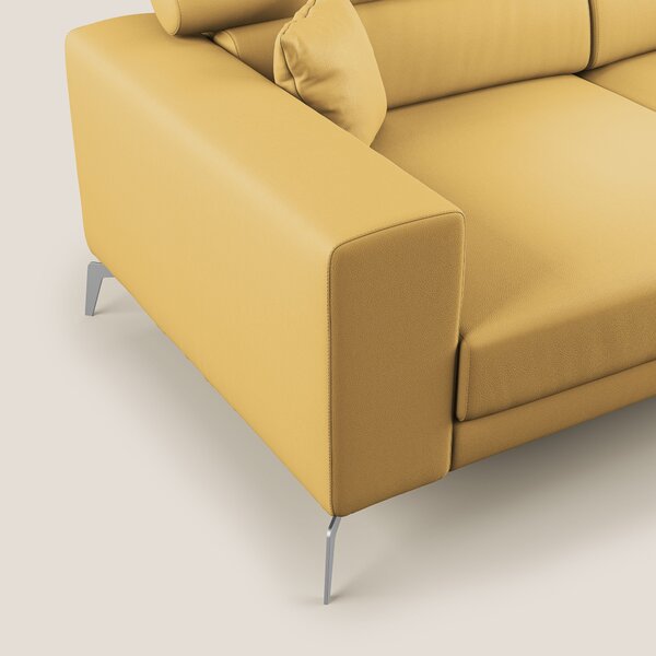 Blade Divano moderno con poggiatesta reclinabili in Ecopelle T04 giall