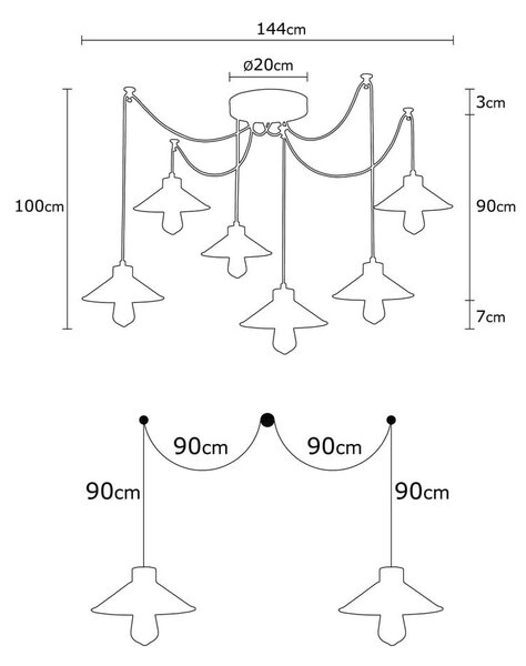 Lampadario con paralume in metallo ø 114 cm Manavgat – Opviq lights