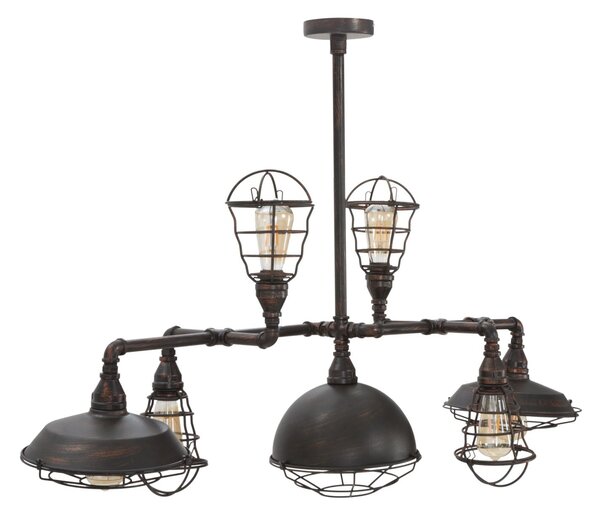 Lampadario Manhattan 7 Luci 111x48x58 cm in Ferro