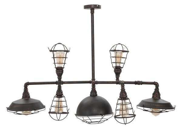 Lampadario Manhattan 7 Luci 111x48x58 cm in Ferro