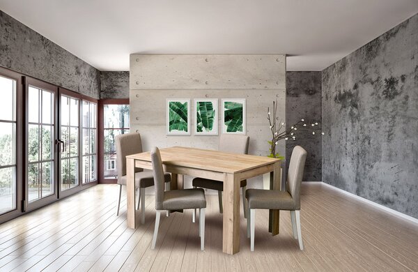 Tavolo 134x80x74 cm in Legno Laminato Effetto Quercia