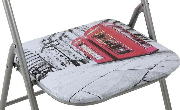 Sedia da Giardino Pieghevole Slim 44x45x79 h cm in Acciaio Londra