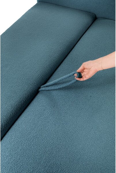 Divano blu allungabile con rivestimento in bouclé 247 cm Quinoa – Bonami Selection