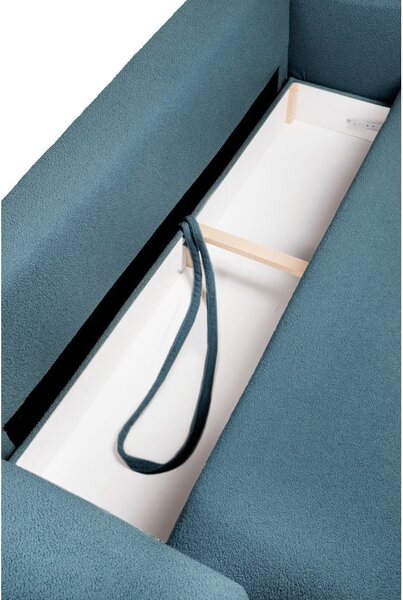Divano blu allungabile con rivestimento in bouclé 247 cm Quinoa – Bonami Selection