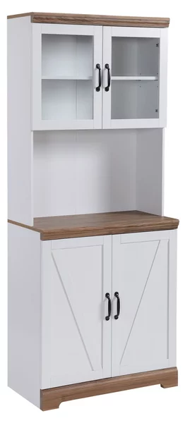 Credenza per Cucina con Armadietto a 2 Ante e Piano di Lavoro 72x40x178 cm in MDF Bianco