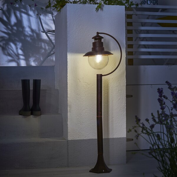 Lampione da giardino Marina H108.0 cm, E27 in acciaio, ruggine IP44 INSPIRE
