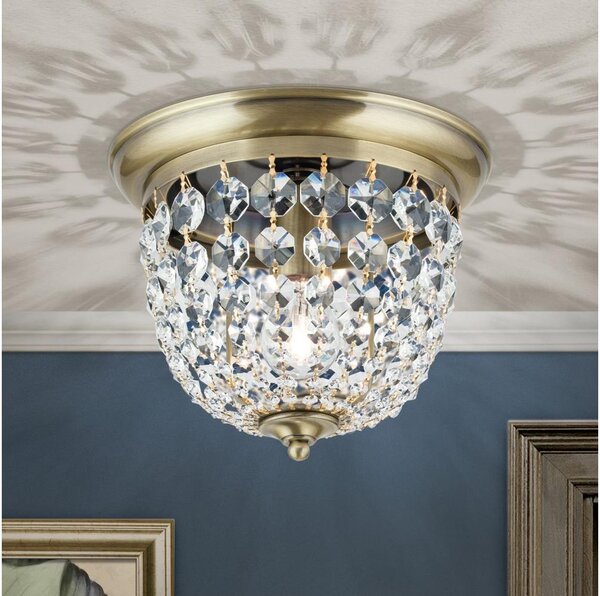 Orion DLU 1840/26-Plafoniera di cristallo PLAFOND 1xE27/40W/230V diametro 26 cm bronzo