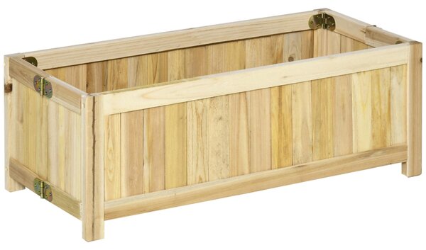 Fioriera Pieghevole 70x30x25 cm con Base Drenante in Legno Naturale