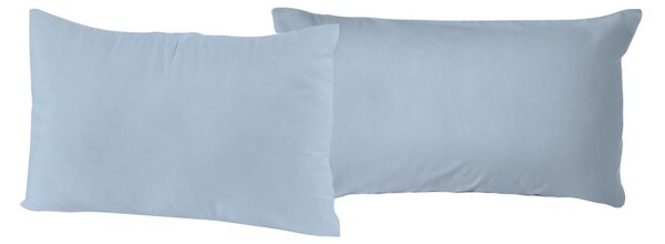 Coppia di Federe 52x82 cm in Cotone Tinta Unita Azzurro