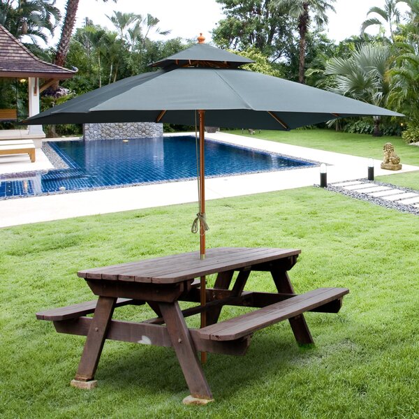 Ombrellone da Giardino 3x3 m Palo Ø48 mm in Bamboo Grigio