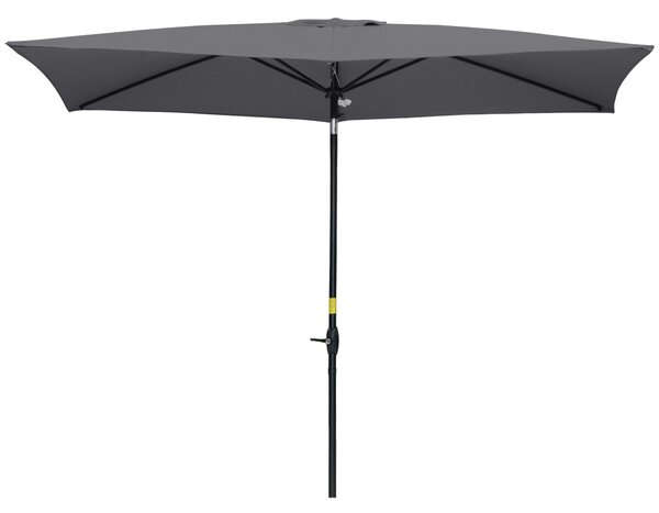 Ombrellone da Giardino 2x3 m Palo Ø38 mm in Alluminio e Poliestere Grigio