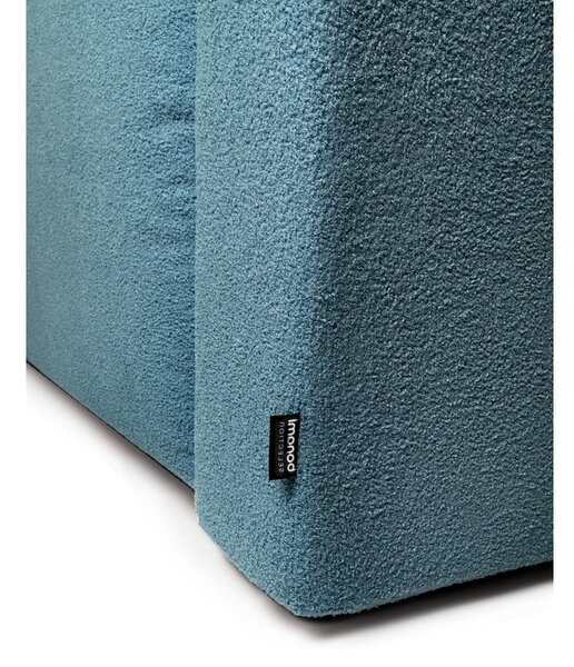Divano angolare blu allungabile (con penisola a sinistra) con rivestimento in bouclé Quinoa – Bonami Selection