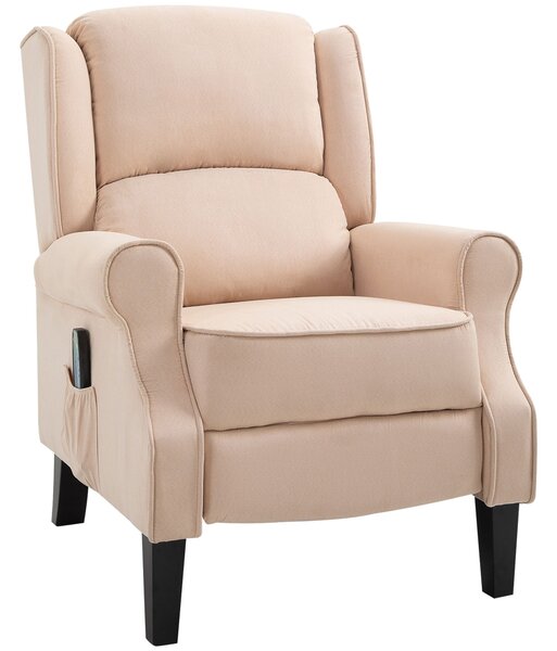 Poltrona Massaggiante e Reclinabile 78x83x101 cm con Funzione Riscaldante Crema